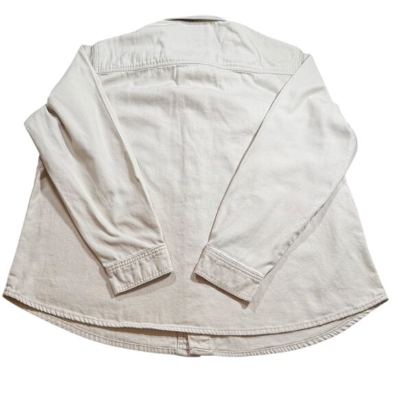 Men's XXL Lucky Brand Cream/Oatmeal Long Sleeve Button Down Shirt Jacket Shacket - Picture 5 of 9